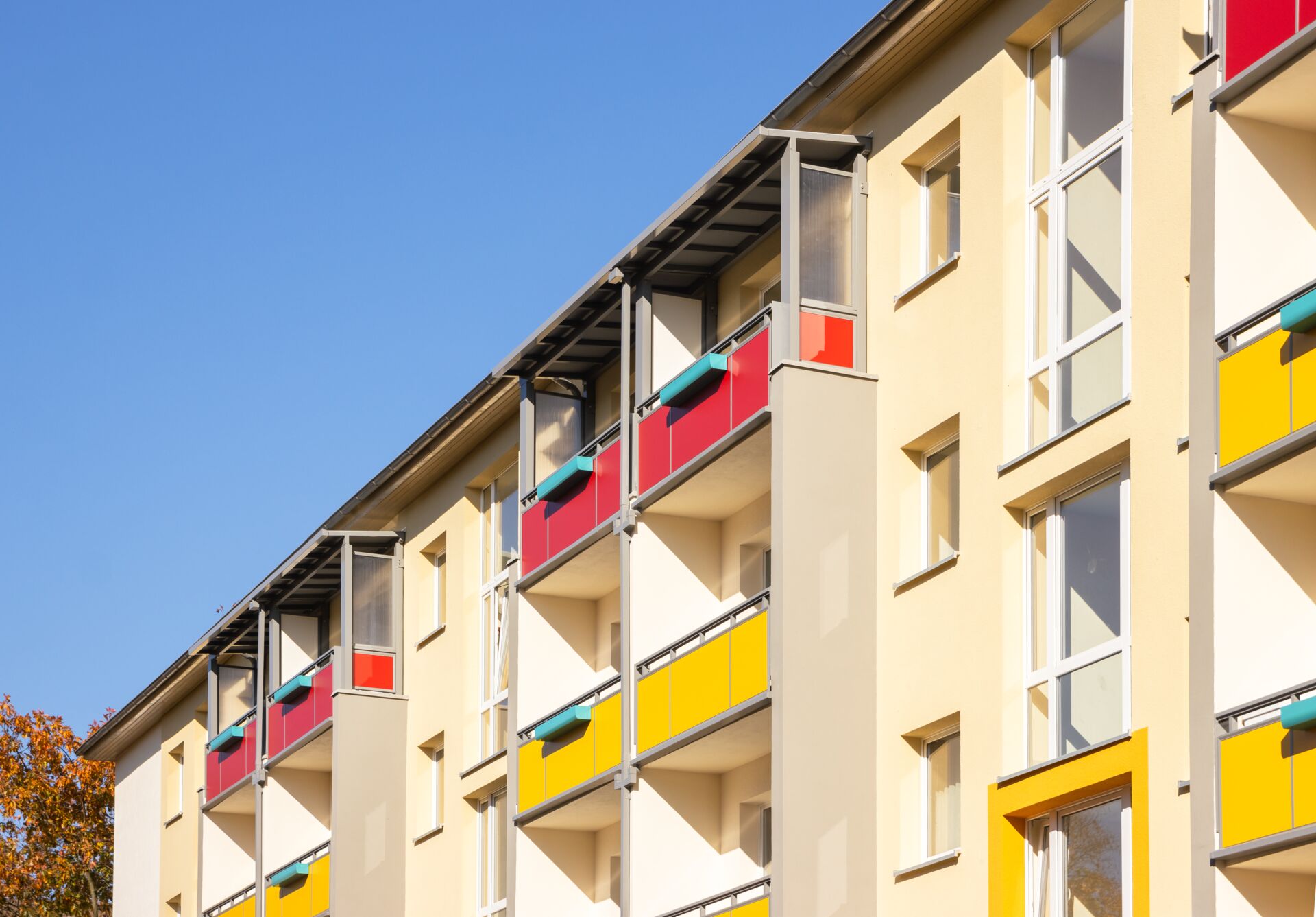 Aufnahme von den Balkons auf der J.-G.-Herder-Straße 1-9